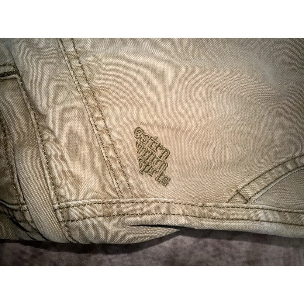 90s Eastern Mountain Sports Mens 31 X 30 Hiking Pants Brown Canvas Belted Cargo